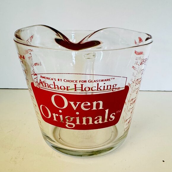 Vtg Anchor Hocking Red Label Oven Originals 4 cup 32oz Measuring Cup Glass - Picture 1 of 13